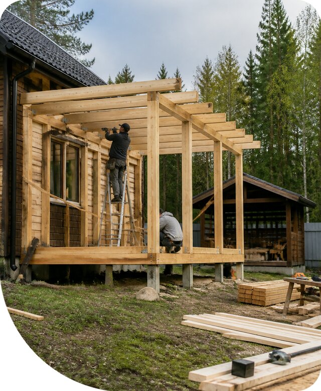 Строительство пристроек и построек на участке в Урюпинске