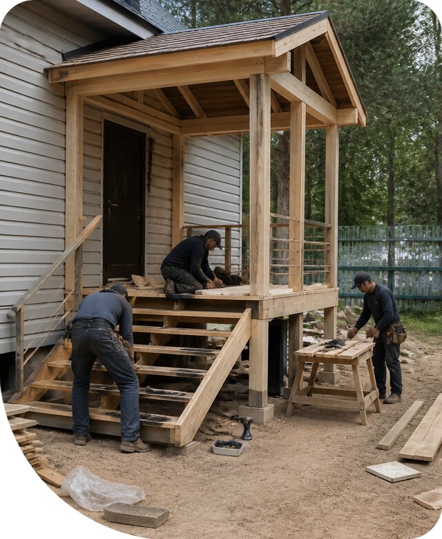 Пристройка крыльца к дому под ключ для частного дома в Урюпинске
